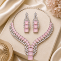 Pink AD Stone Necklace Set