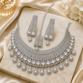 Silver AD Bridal Choker Jewellery Set