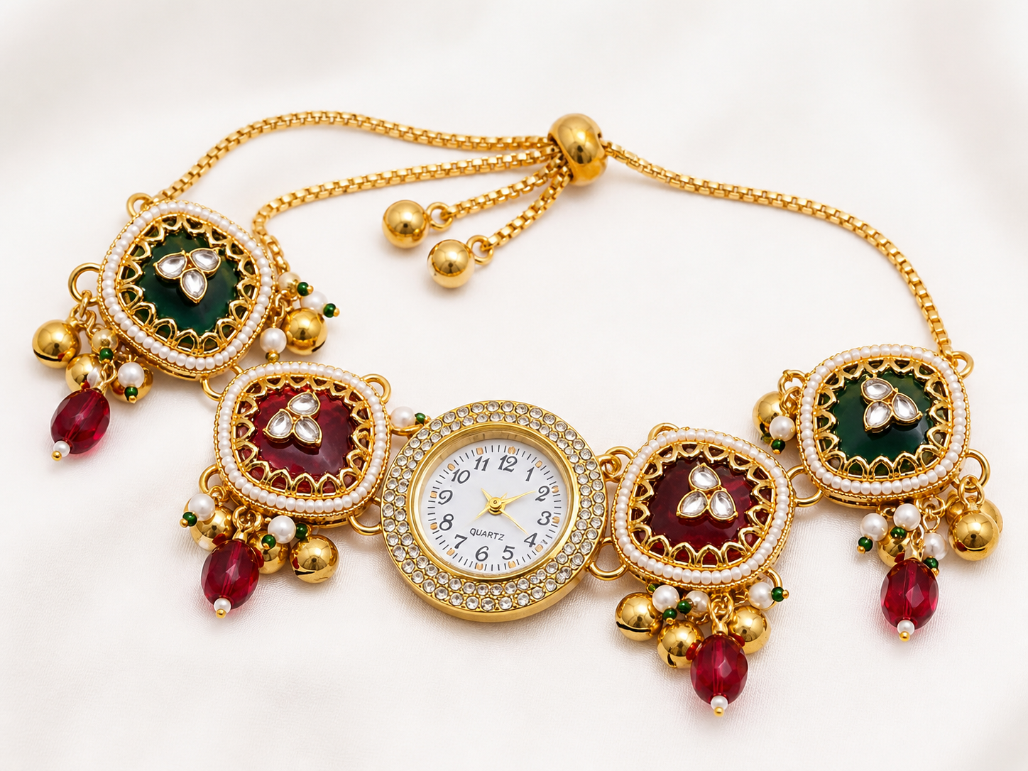 Multicolor Kundan Watch Bracelet