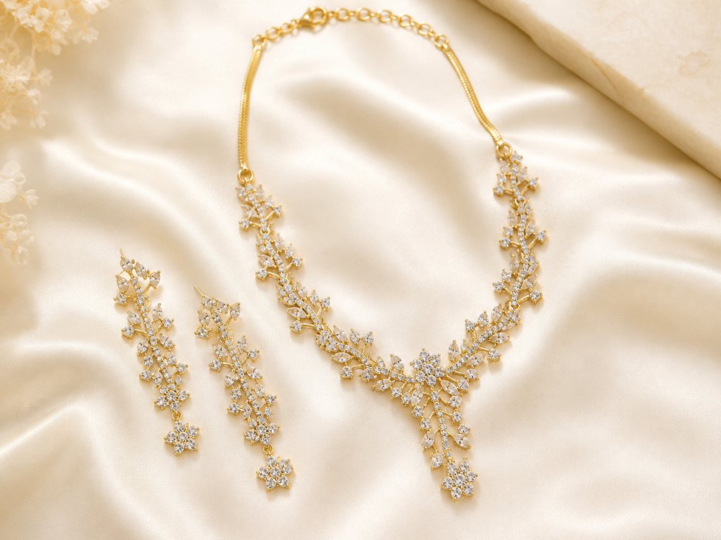Floral Vine AD Necklace Set