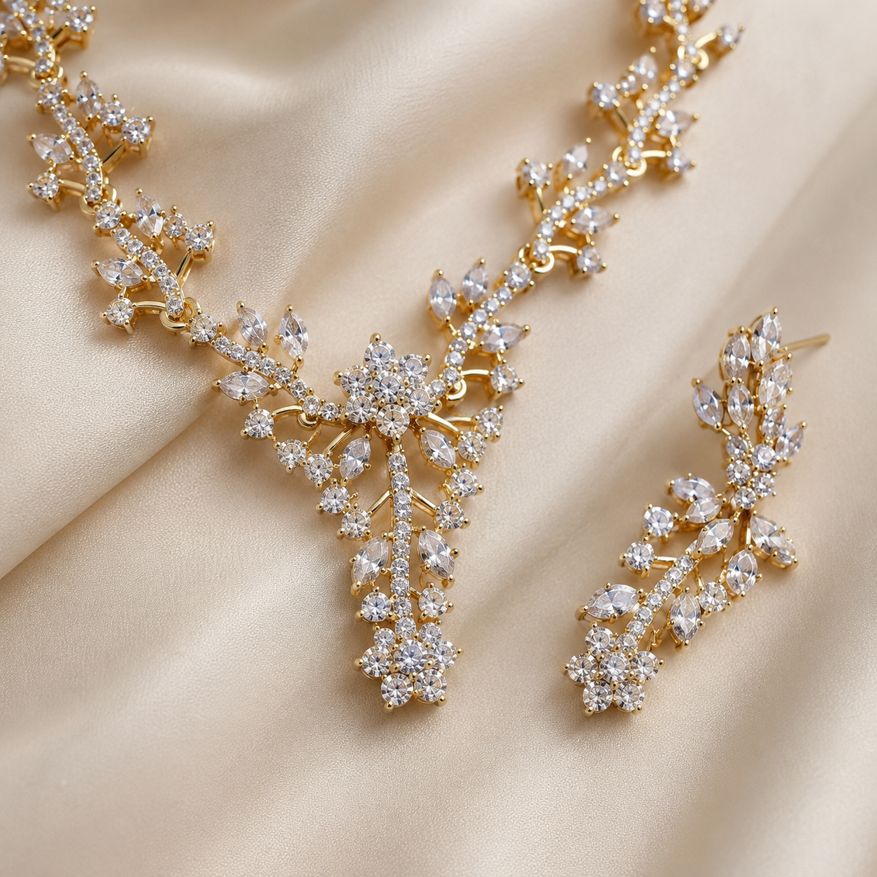 Floral Vine AD Necklace Set