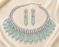 Mint Green AD Drop Necklace Set