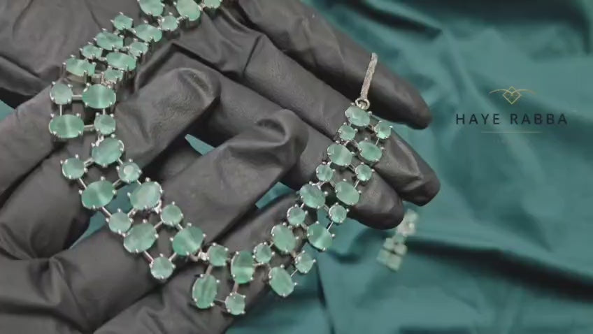 Aqua Stone Necklace Set
