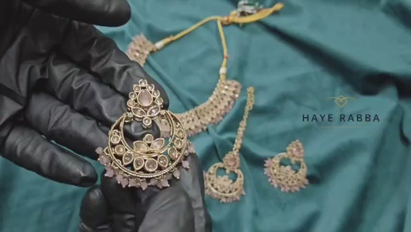Pink Kundan Choker Necklace Set